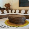 Rattan Living Set Funiture Egg-Corner-Set