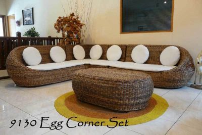 Rattan Living Set Funiture Egg-Corner-Set