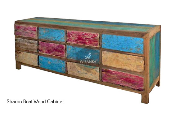 Sharon Boat Wood Cabinet