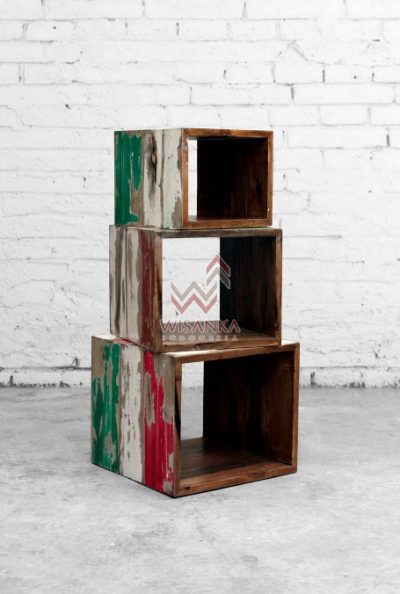 Wooden Square Set of 3