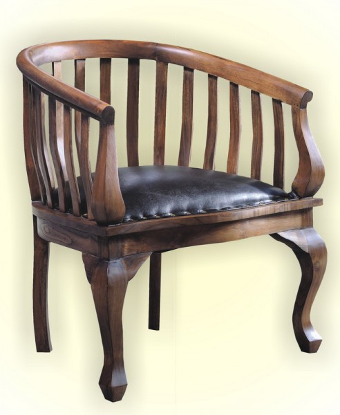 Batavia Leather Teak Chair Furniture