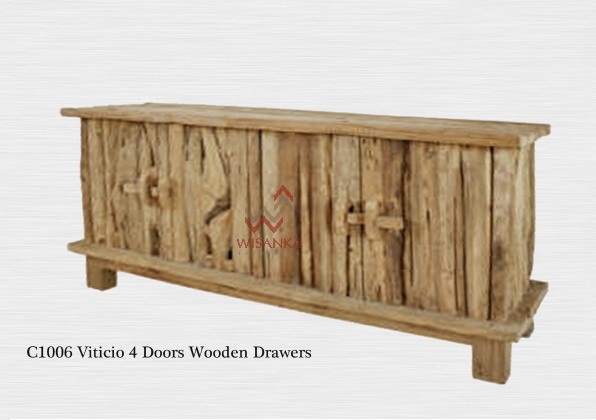 Viticio 4 Doors Wooden Drawer