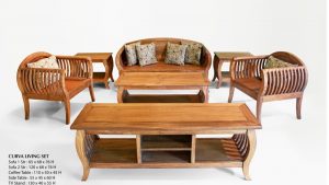 Curva Wooden Living Set Furniture