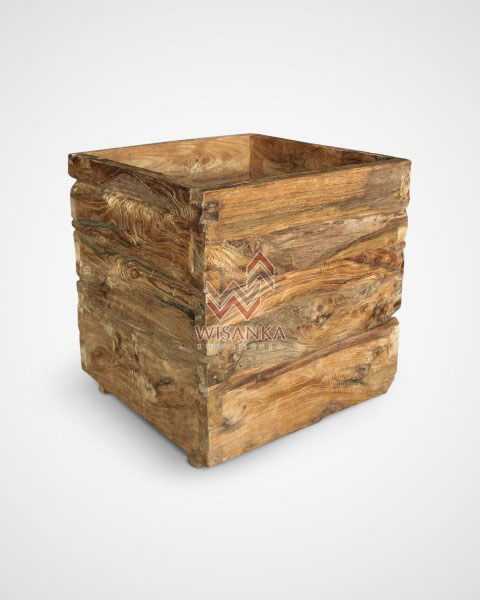Wooden Square Planter Kasse