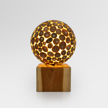Kubo Table Lamp with Teak - Large