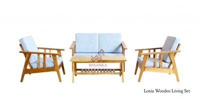 Lonia Wooden Living Set