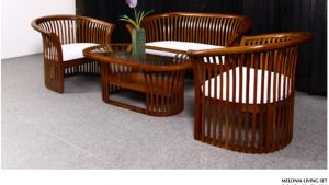 Melonia Wooden Living Set Furniture