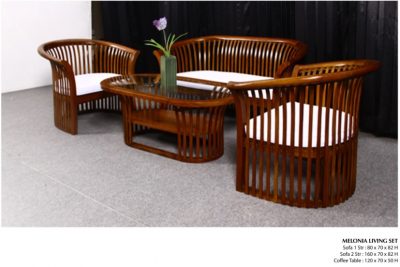 Melonia Wooden Living Set Furniture