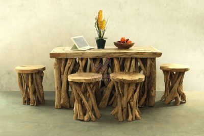 Mushroom Reclaimed Dining Set