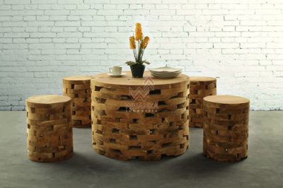 Round Brick Reclaimed Living Set