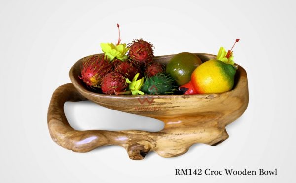 Croc Wooden Bowl