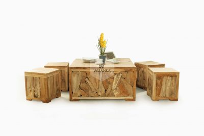 Square Reclaimed Teak Set