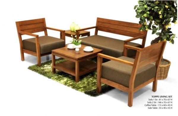 Toppe Wooden Living Set Furniture