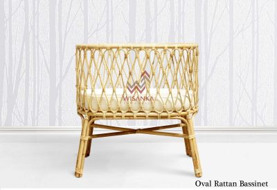 Oval Rattan Baby Bassinet